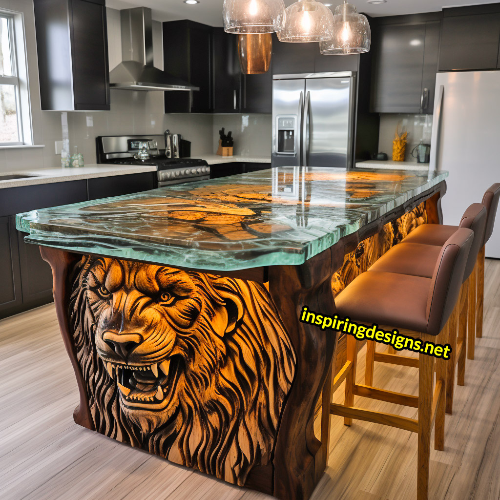 Wooden Kitchen Islands With Animal Designs