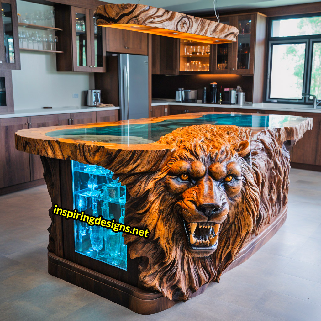 Wooden Kitchen Islands With Animal Designs