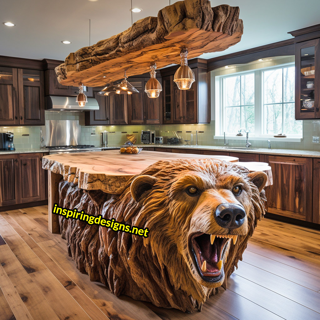 Wooden Kitchen Islands With Animal Designs