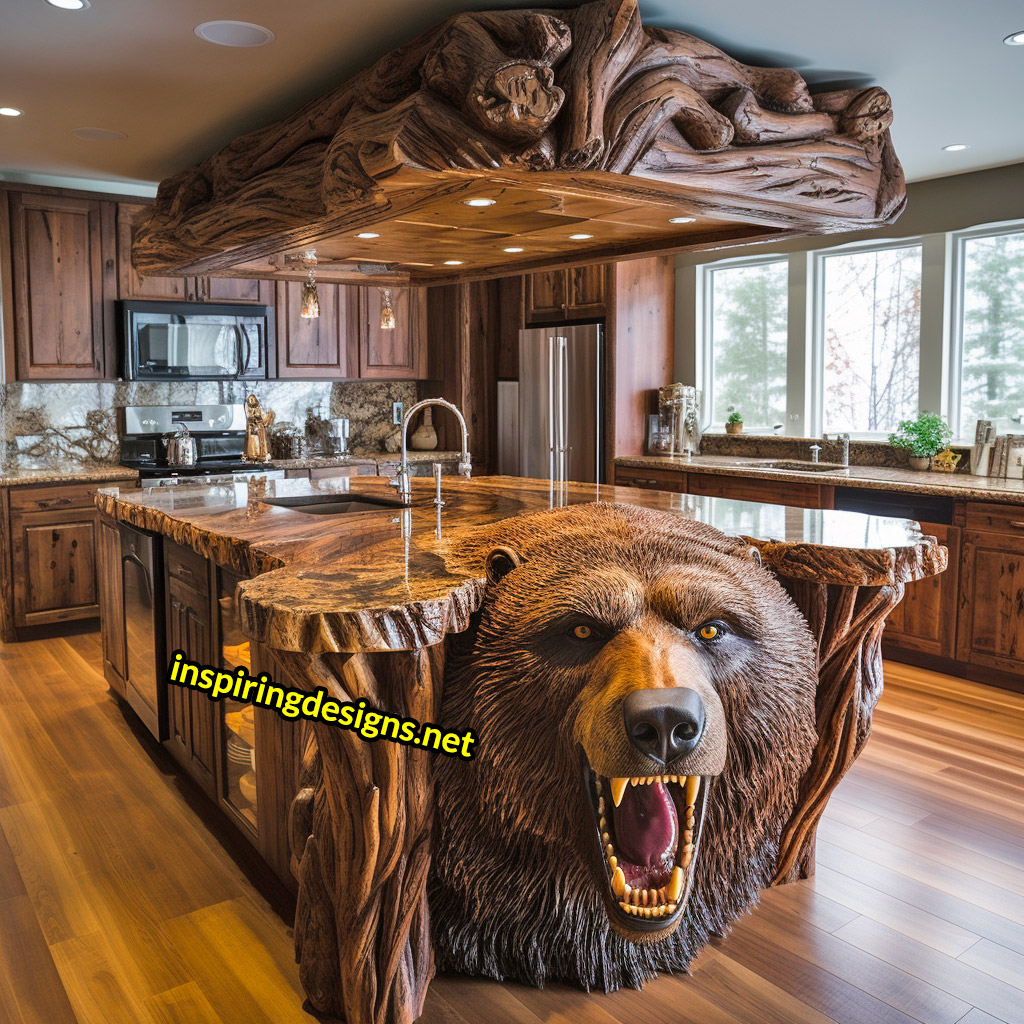 Wooden Kitchen Islands With Animal Designs