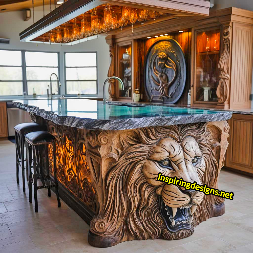 Wooden Kitchen Islands With Animal Designs