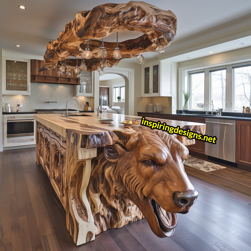 Wooden Kitchen Islands With Animal Designs