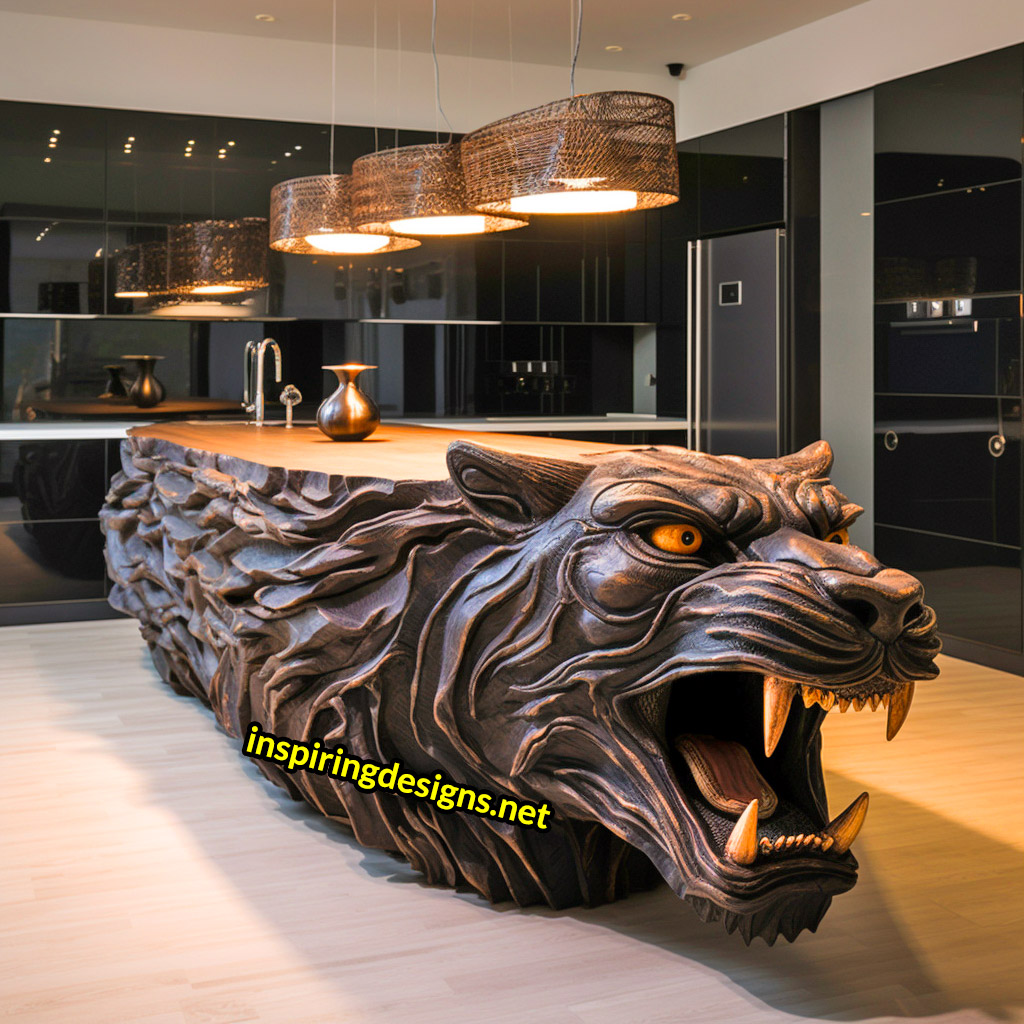 Wooden Kitchen Islands With Animal Designs