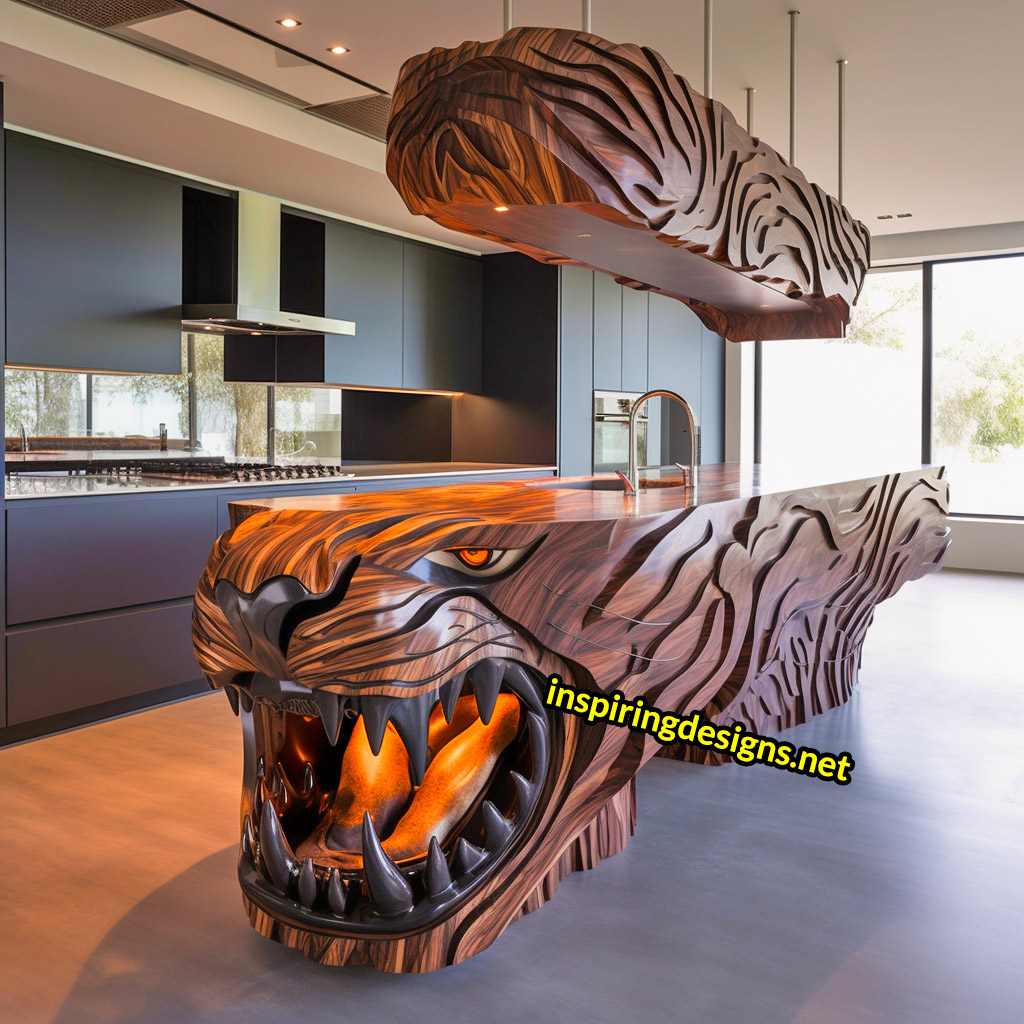 Wooden Kitchen Islands With Animal Designs