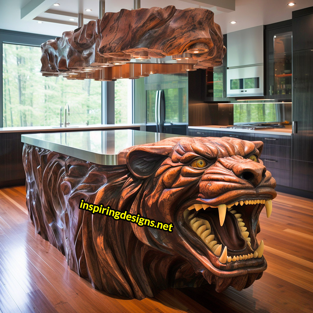 Wooden Kitchen Islands With Animal Designs