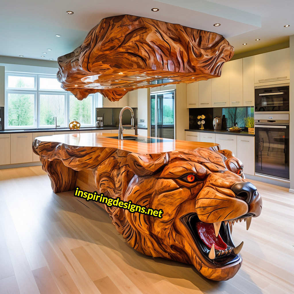 Wooden Kitchen Islands With Animal Designs