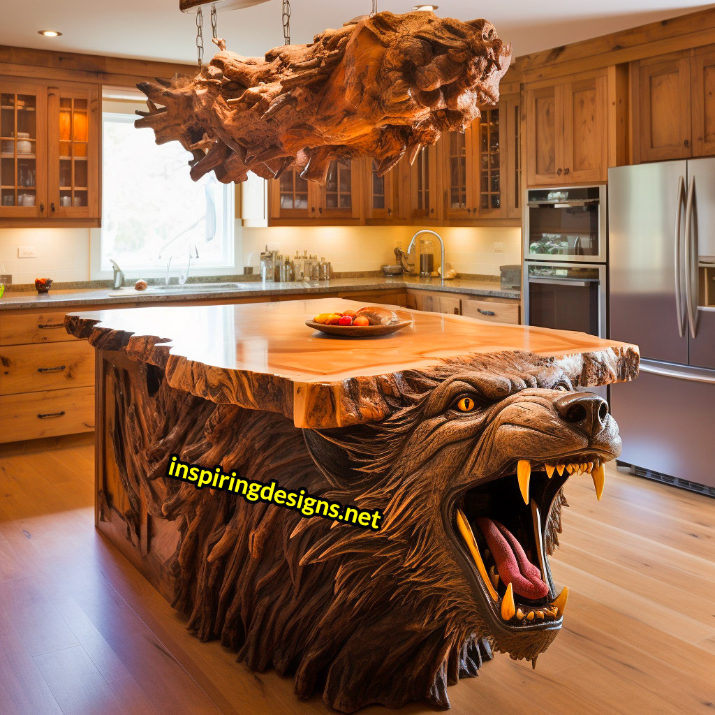 Wooden Kitchen Islands With Animal Designs