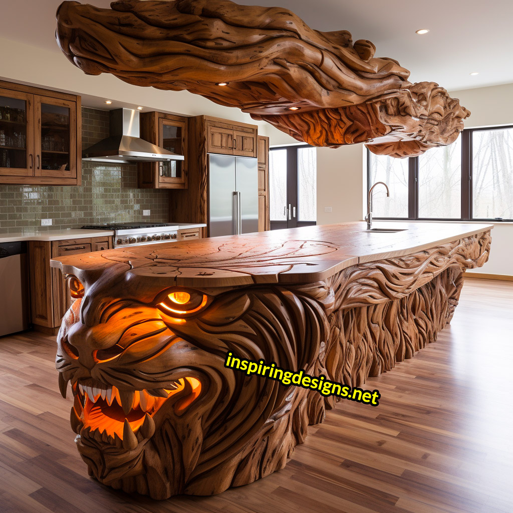 Wooden Kitchen Islands With Animal Designs