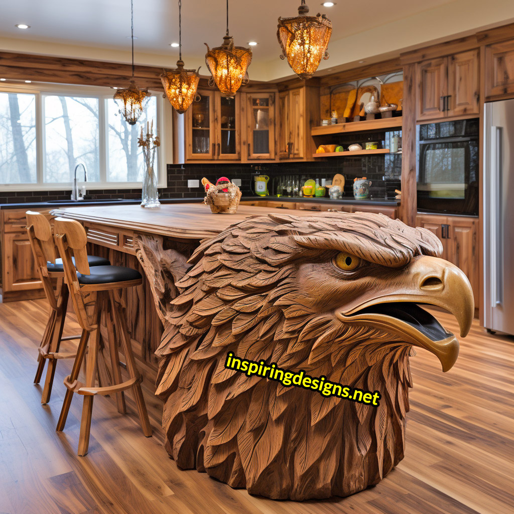 Wooden Kitchen Islands With Animal Designs