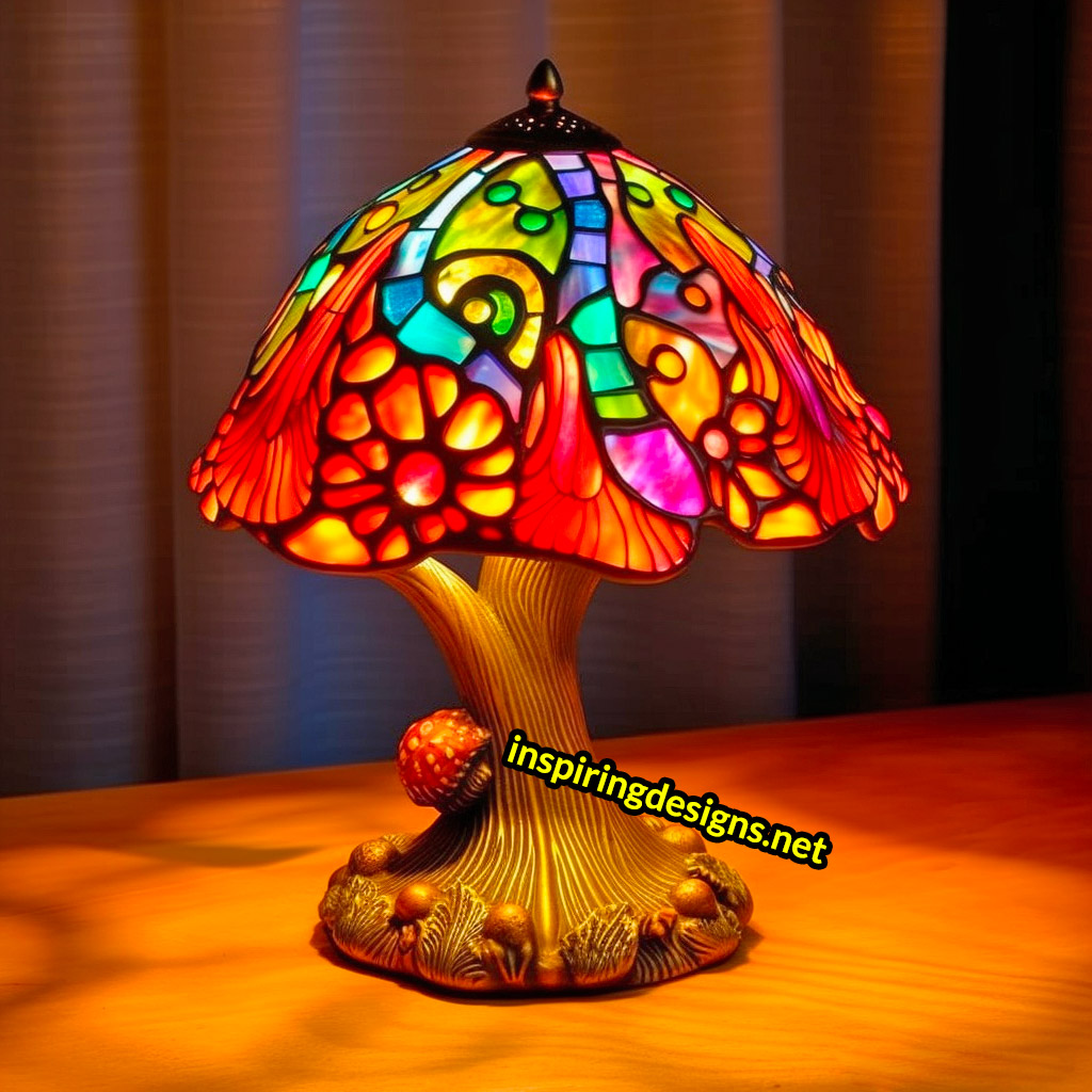 Stained Glass Mushroom Lamp