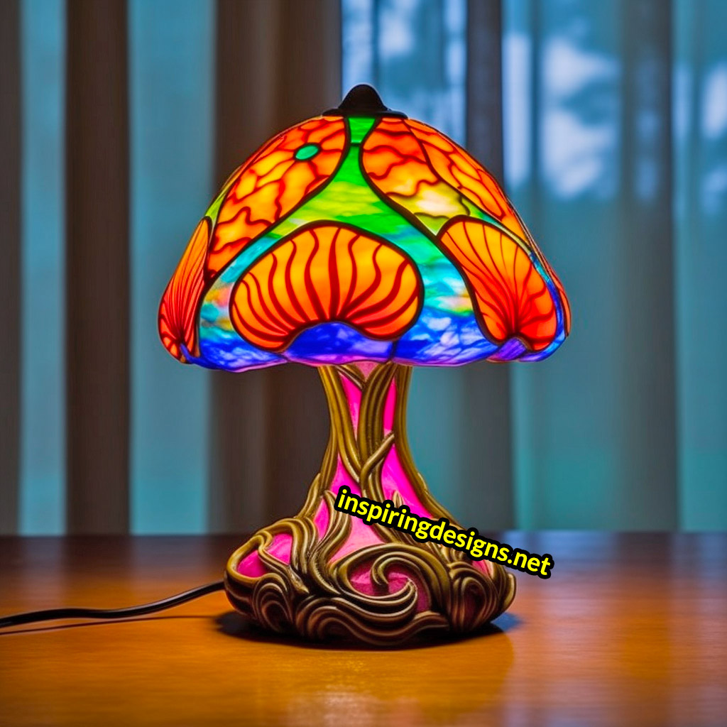 Stained Glass Mushroom Lamp