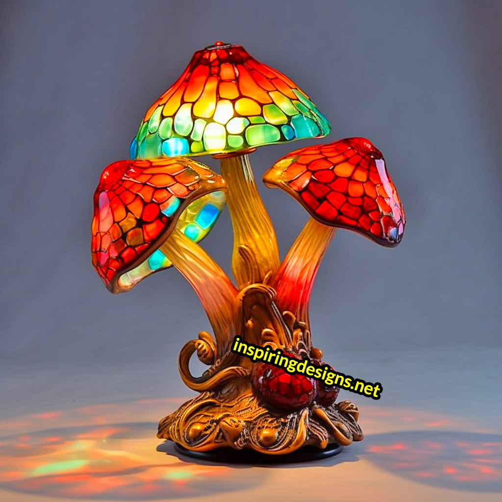 Stained Glass Mushroom Lamp