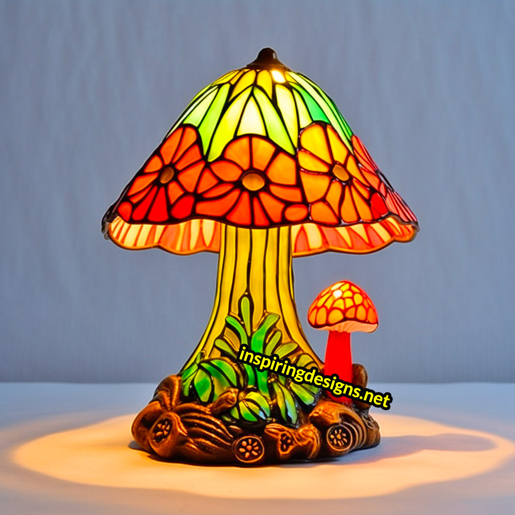 Stained Glass Mushroom Lamp