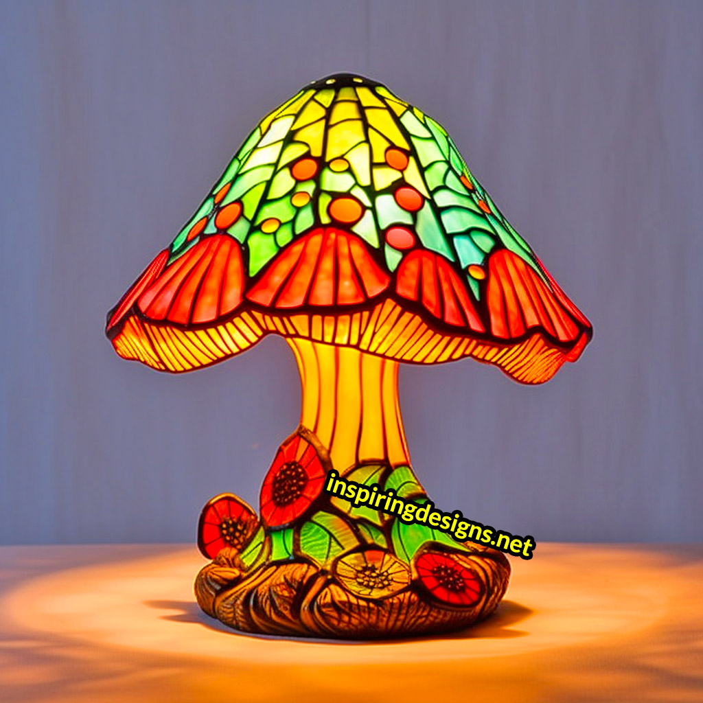 Stained Glass Mushroom Lamp