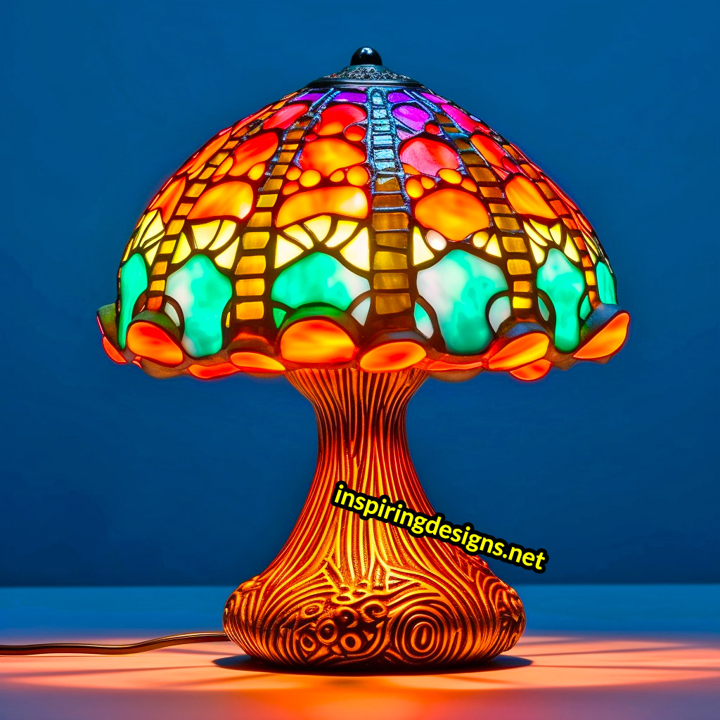 Stained Glass Mushroom Lamp