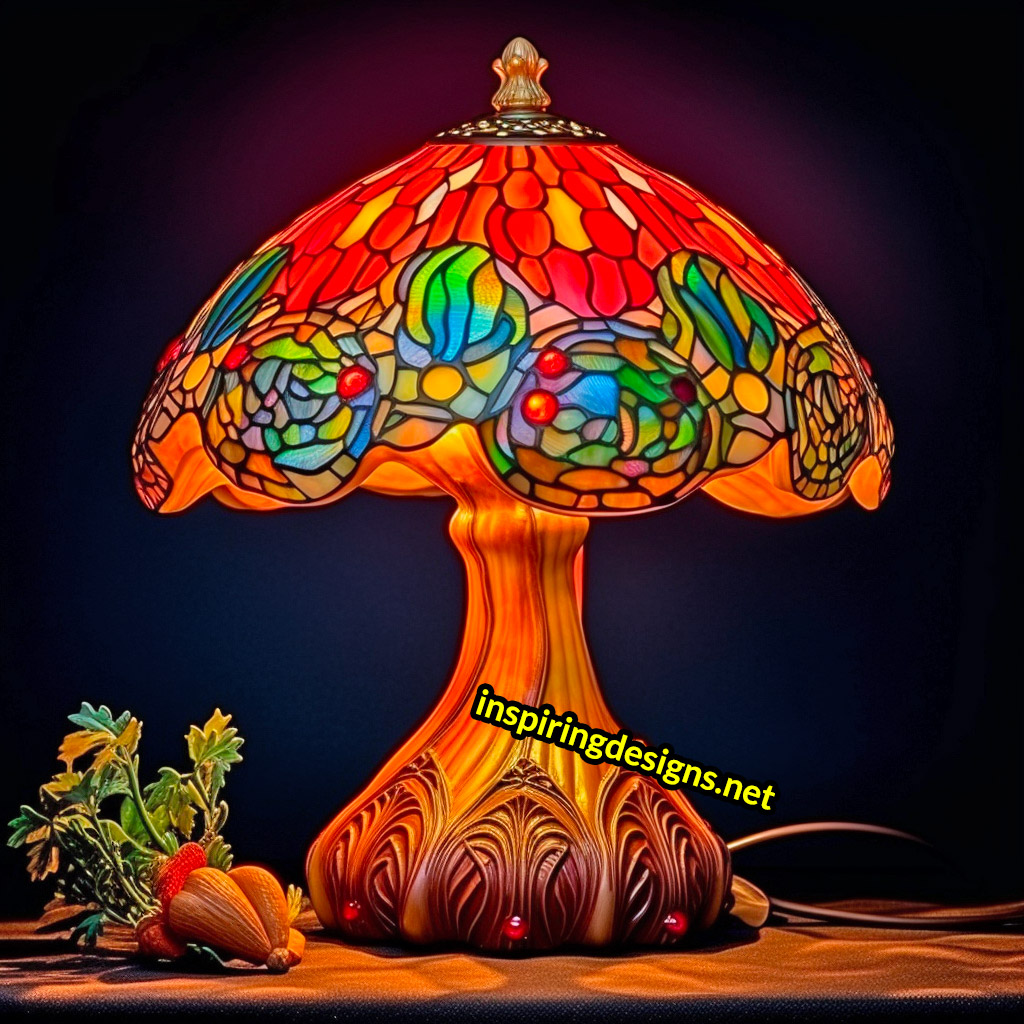 Stained Glass Mushroom Lamp