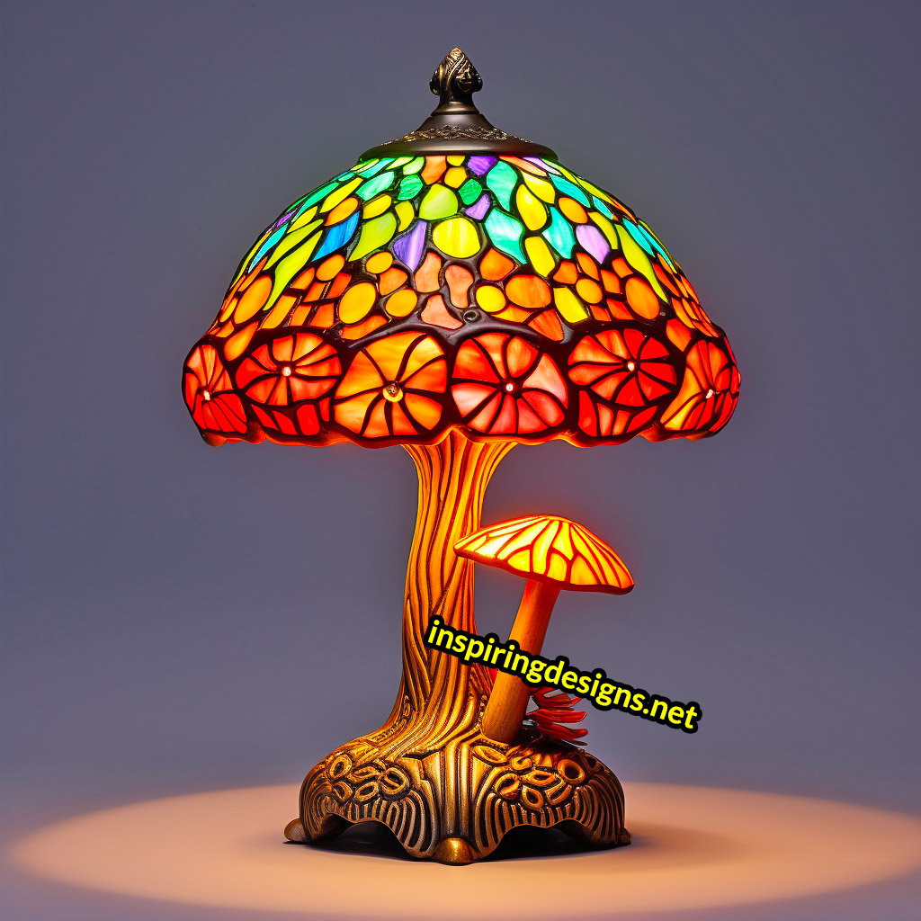 Stained Glass Mushroom Lamp