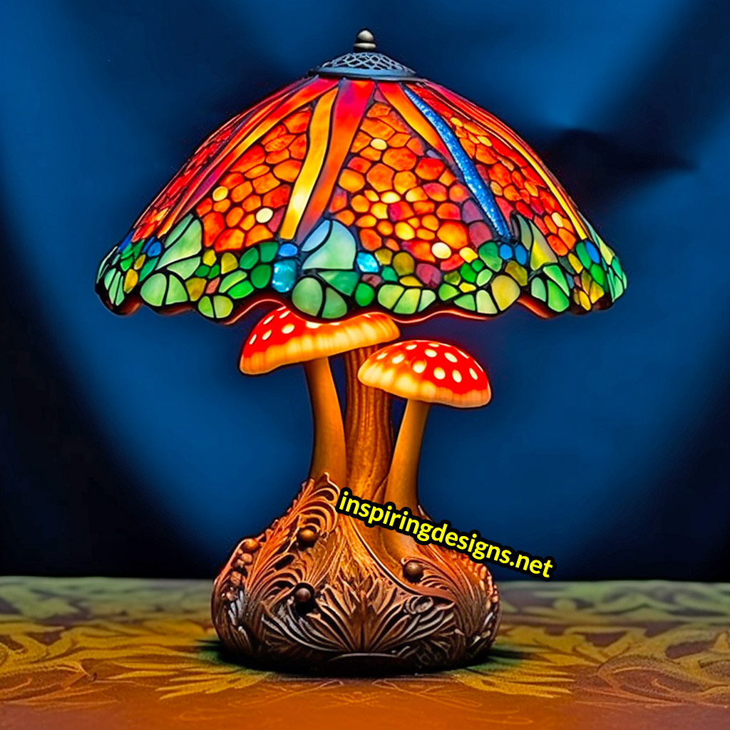 Stained Glass Mushroom Lamp