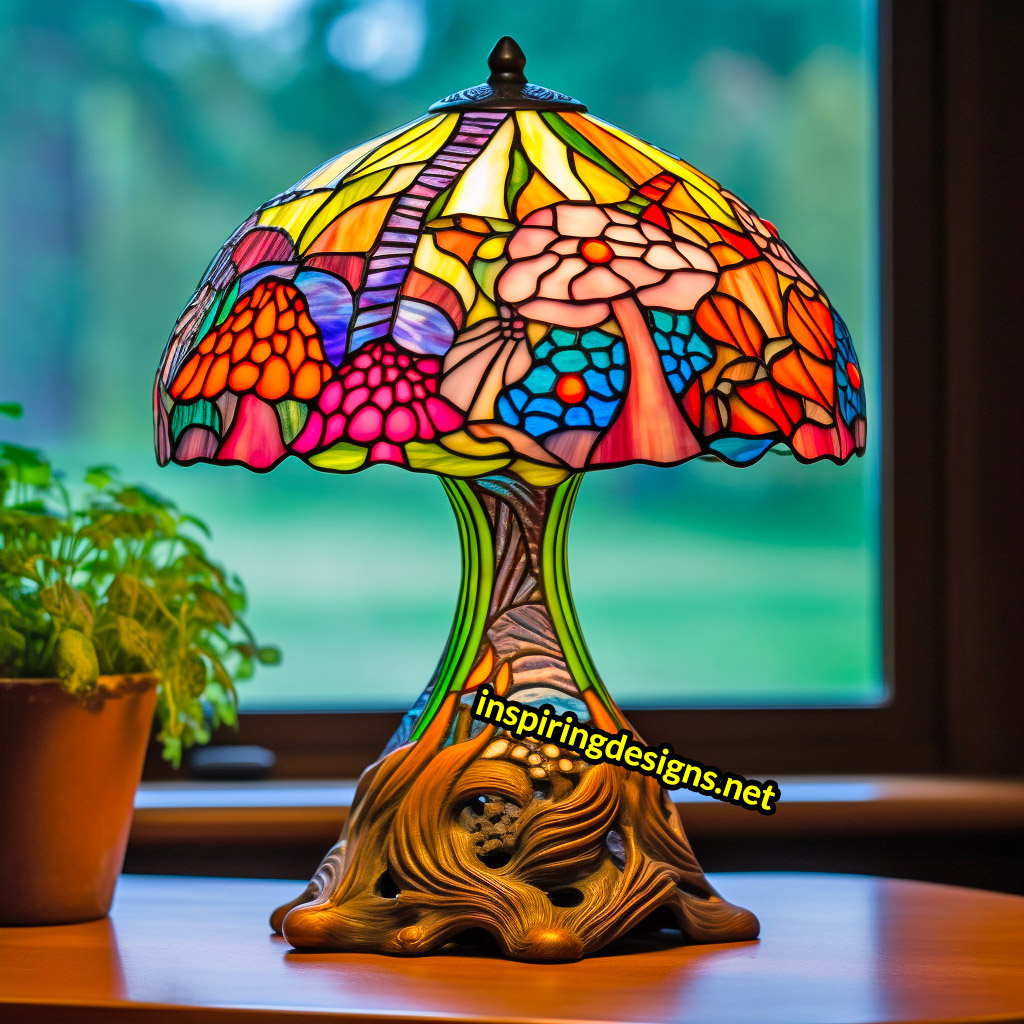 Stained Glass Mushroom Lamp
