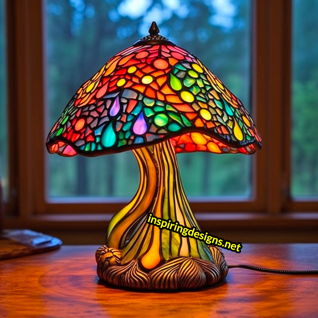 Stained Glass Mushroom Lamp