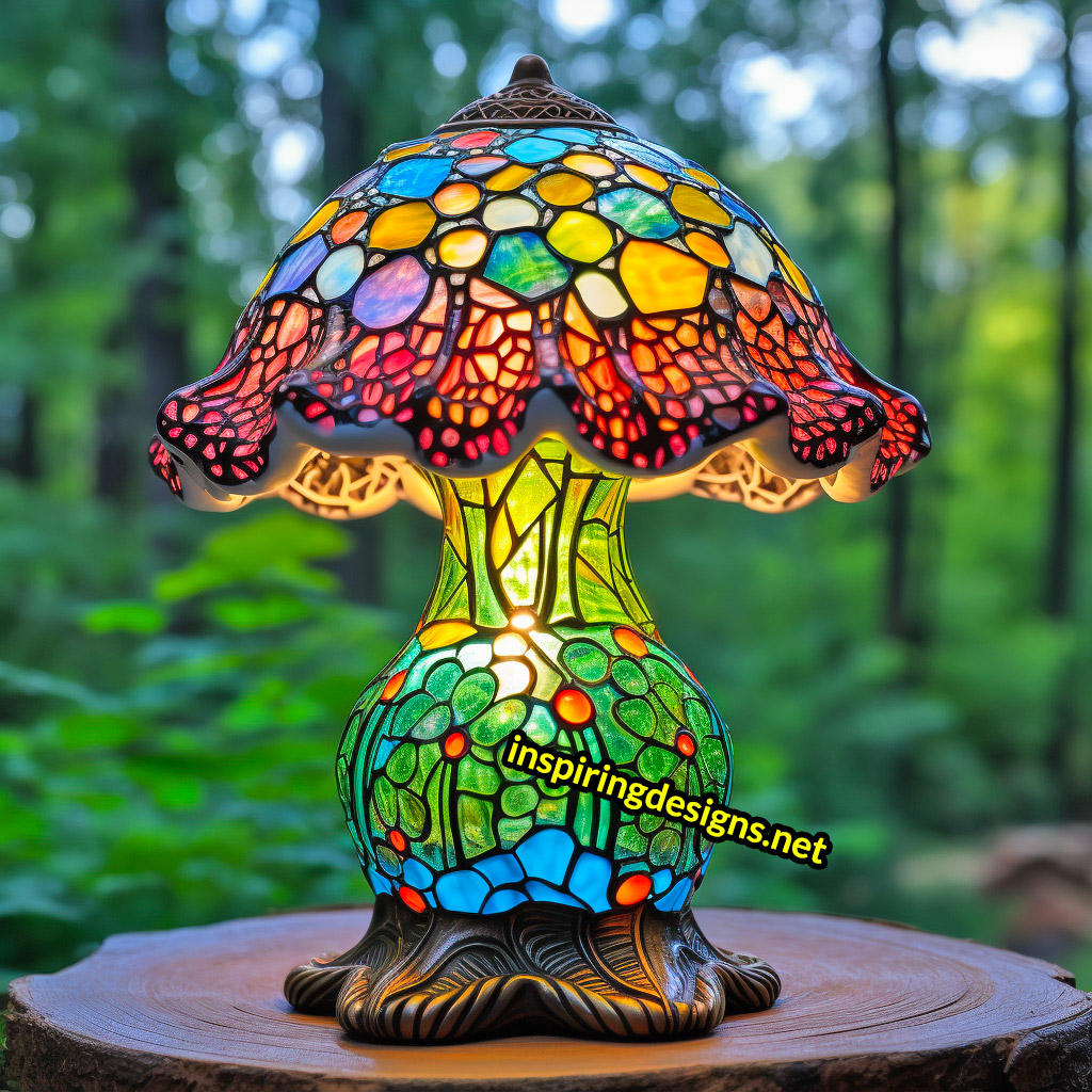 Stained Glass Mushroom Lamp