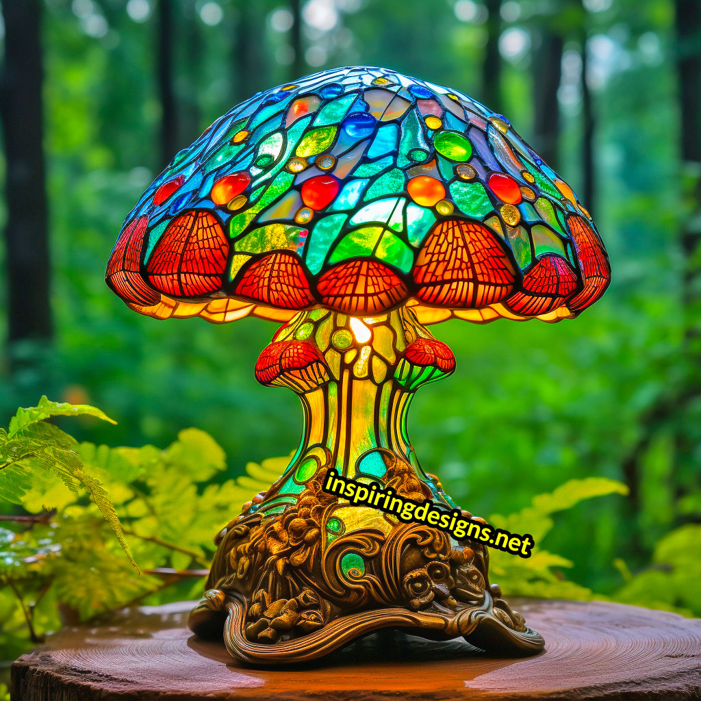 Stained Glass Mushroom Lamp