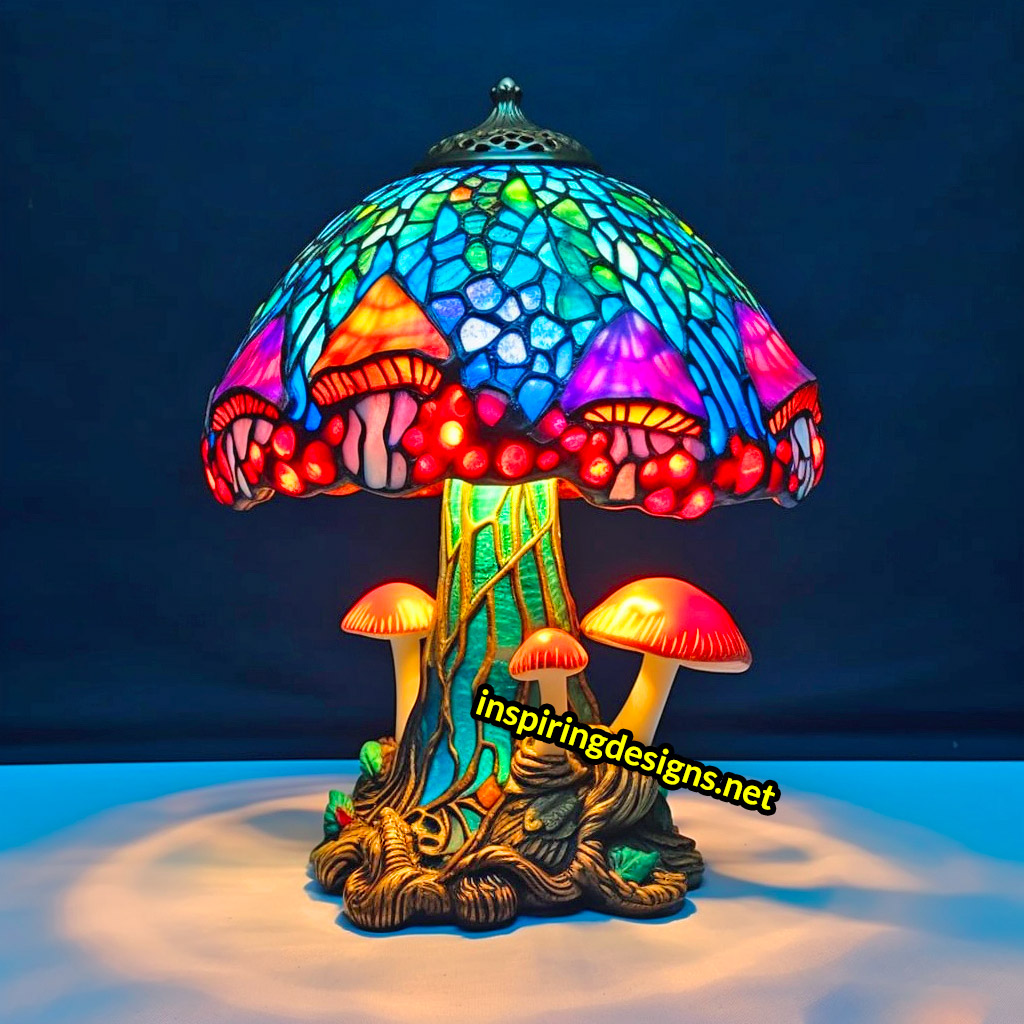 These Stained Glass Mushroom Lamps Are the Funky Decor Item You