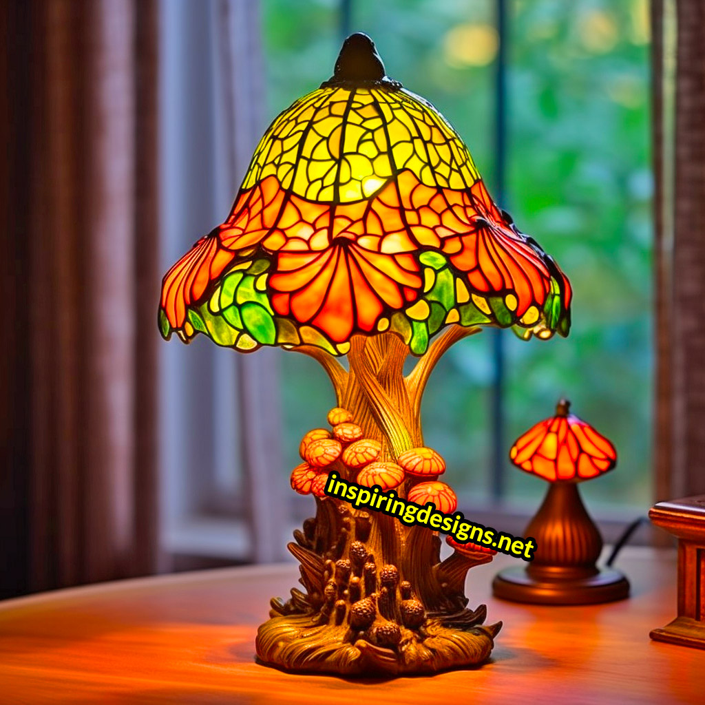 Stained Glass Mushroom Lamp