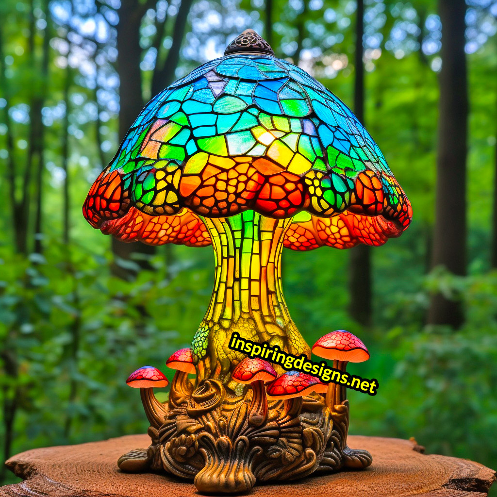 Stained Glass Mushroom Lamp