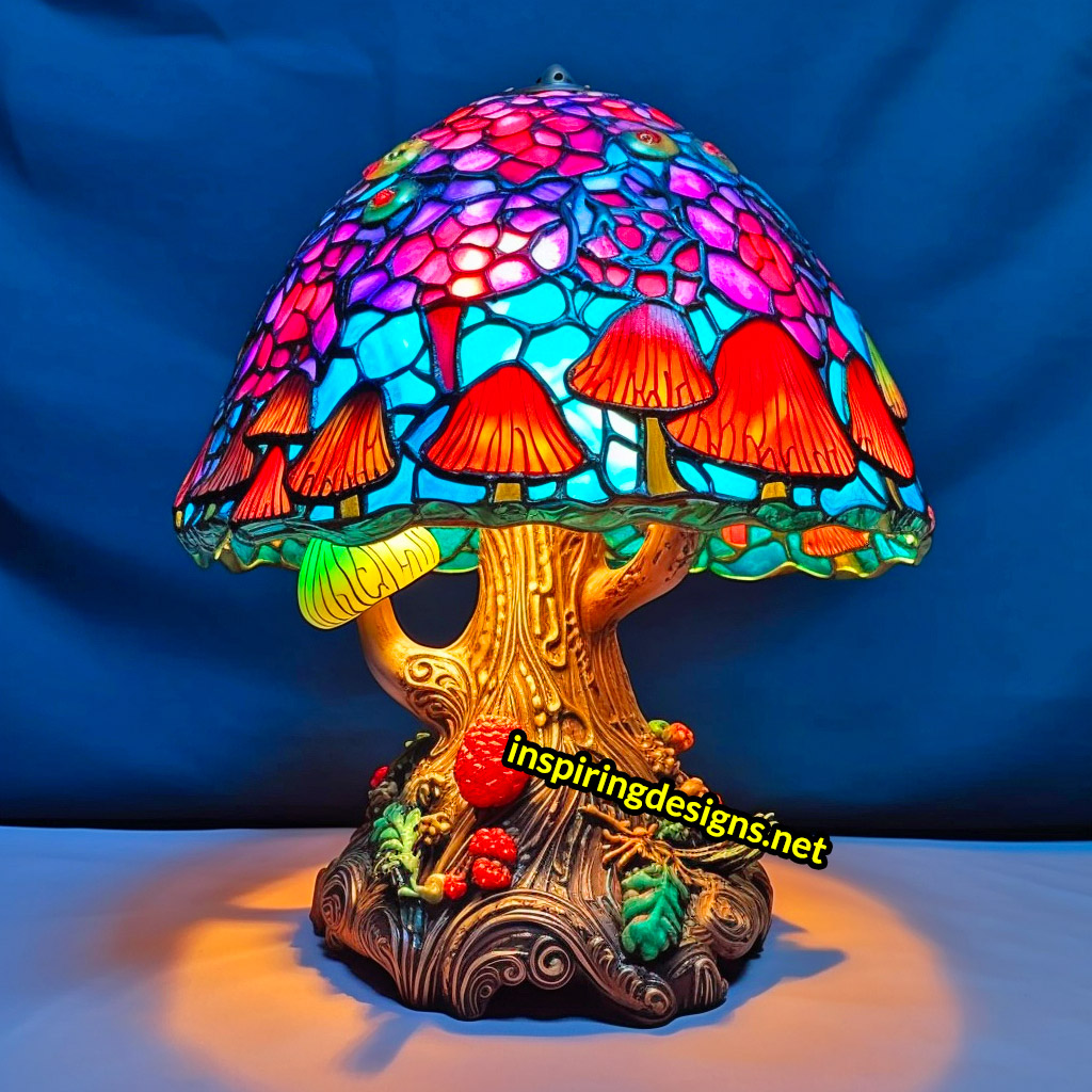 Stained Glass Mushroom Lamp