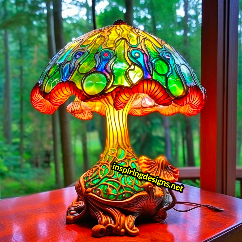 These Stained Glass Mushroom Lamps Are the Funky Decor Item You