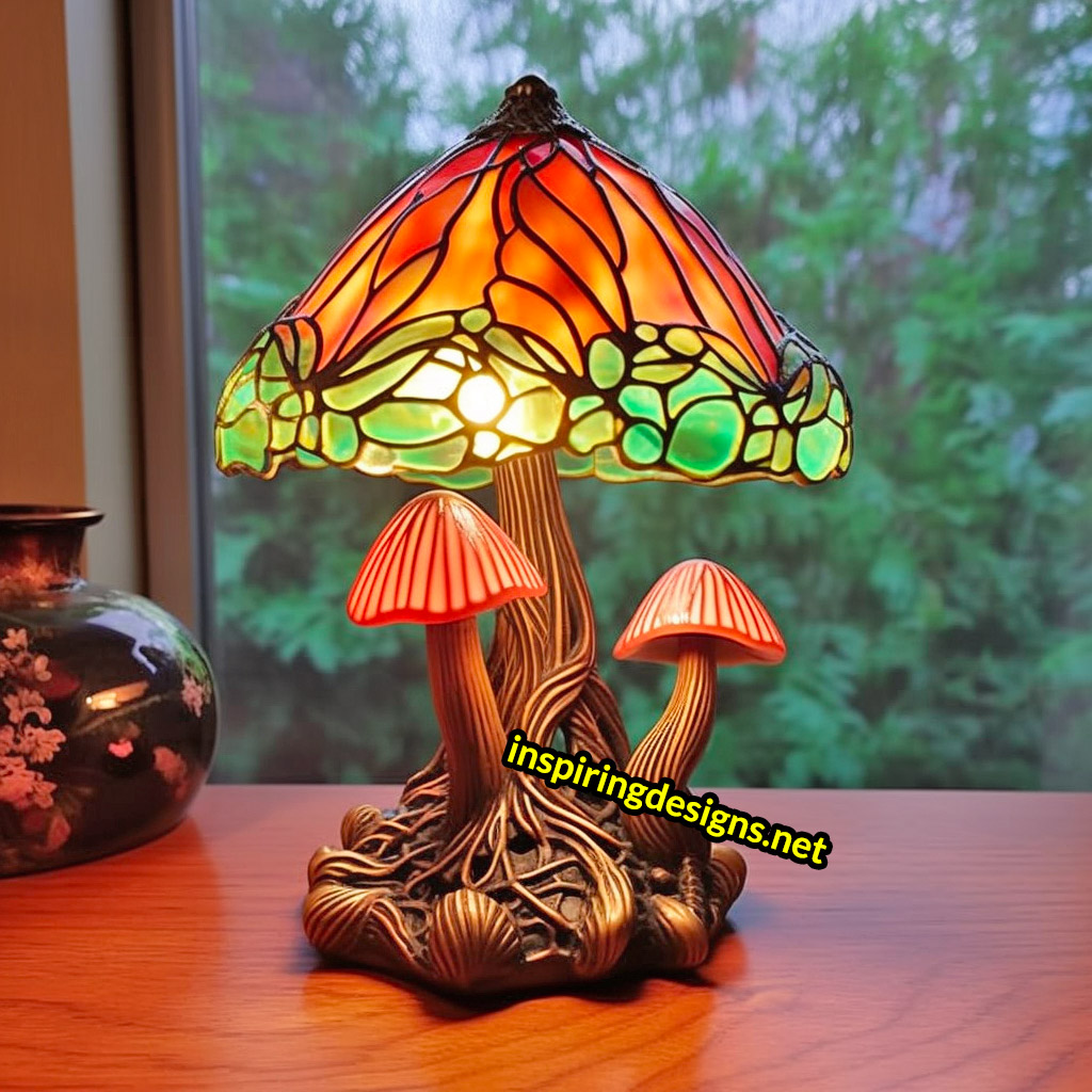 Stained Glass Mushroom Lamp