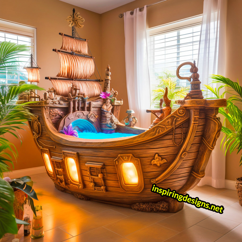 Giant Pirate Ship Shaped Kids Bathtubs