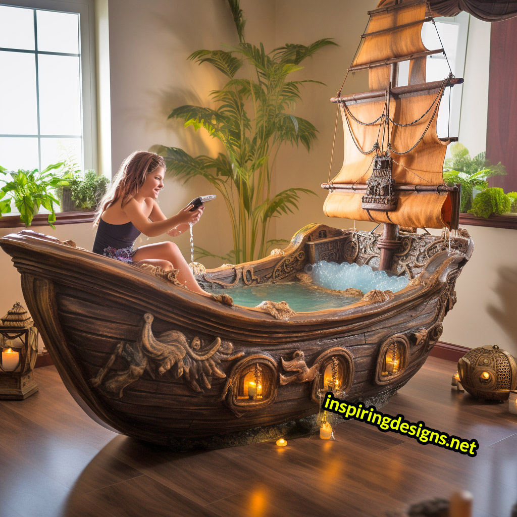 Giant Pirate Ship Shaped Kids Bathtubs