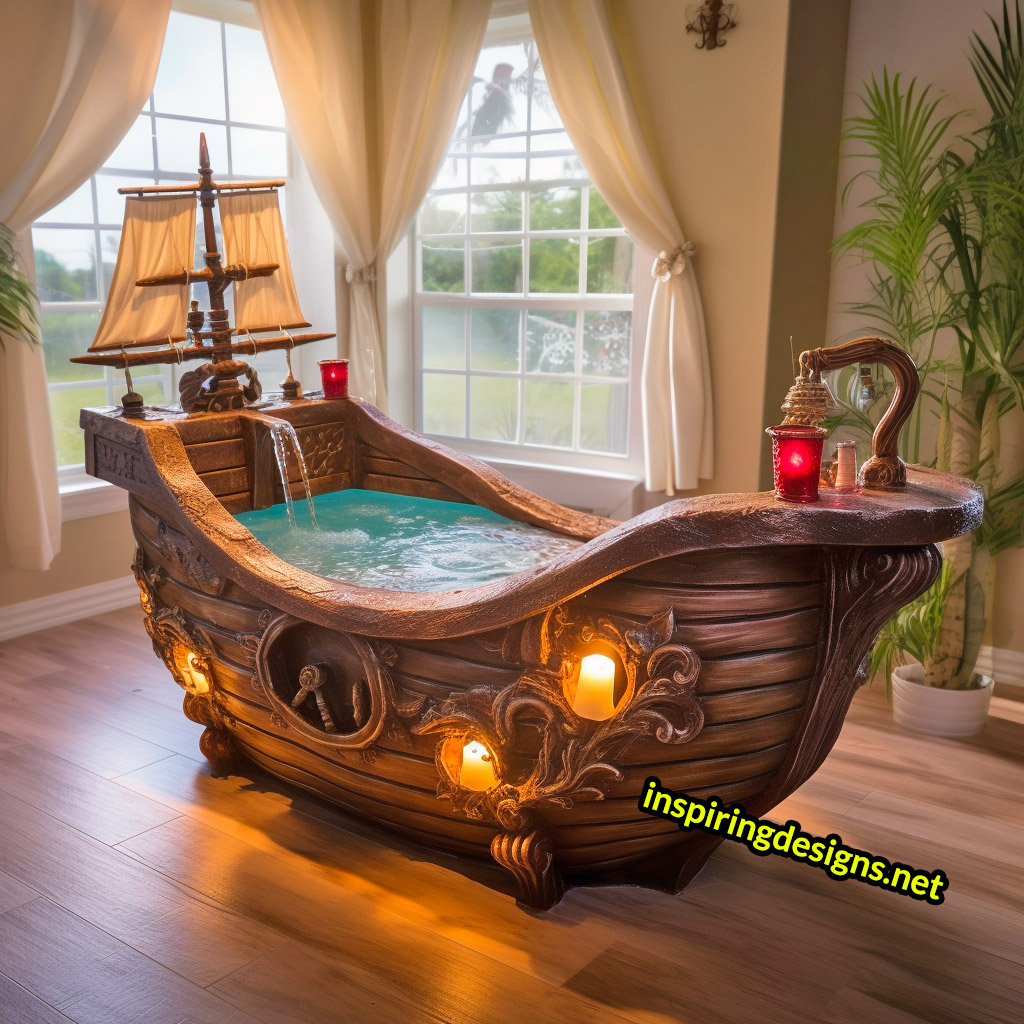 Giant Pirate Ship Shaped Kids Bathtubs