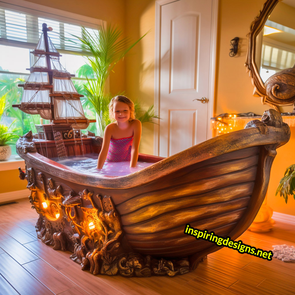 Giant Pirate Ship Shaped Kids Bathtubs