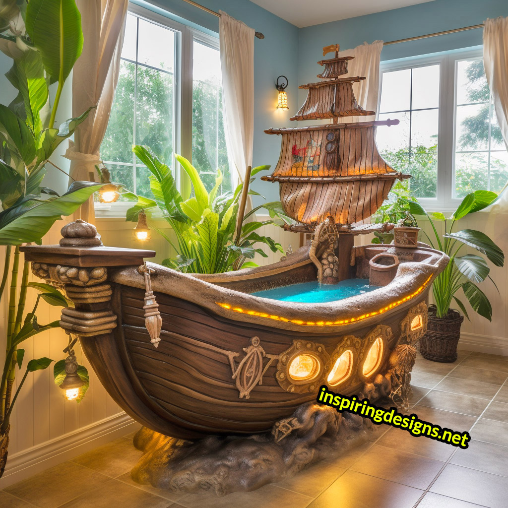 Giant Pirate Ship Shaped Kids Bathtubs