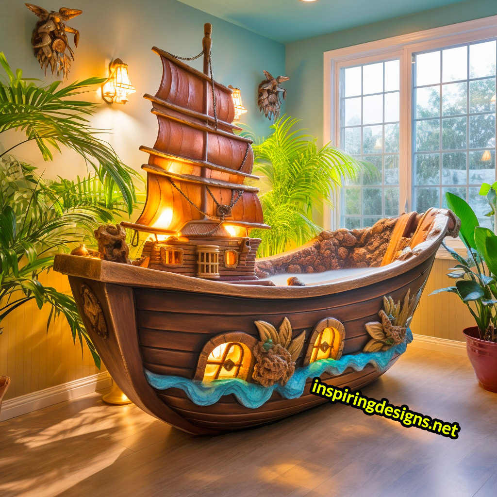 Giant Pirate Ship Shaped Kids Bathtubs