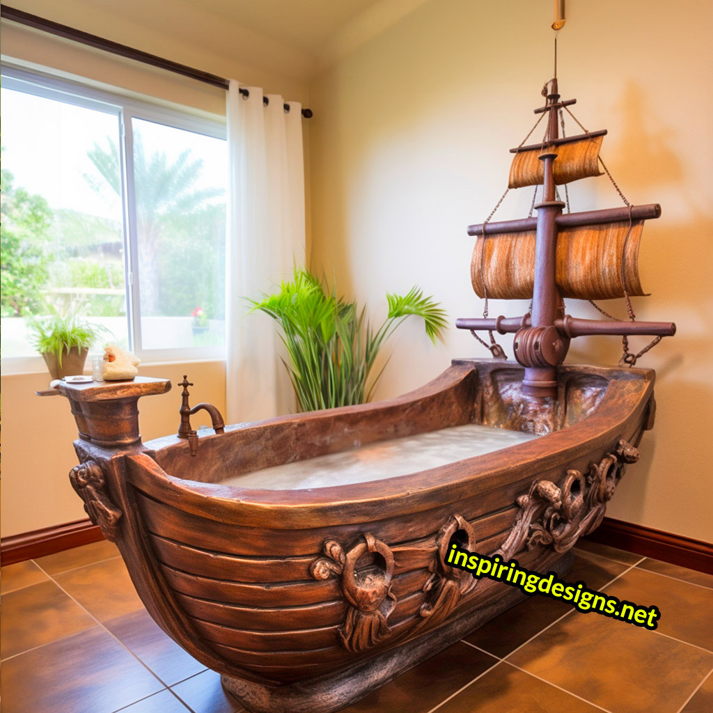 Giant Pirate Ship Shaped Kids Bathtubs