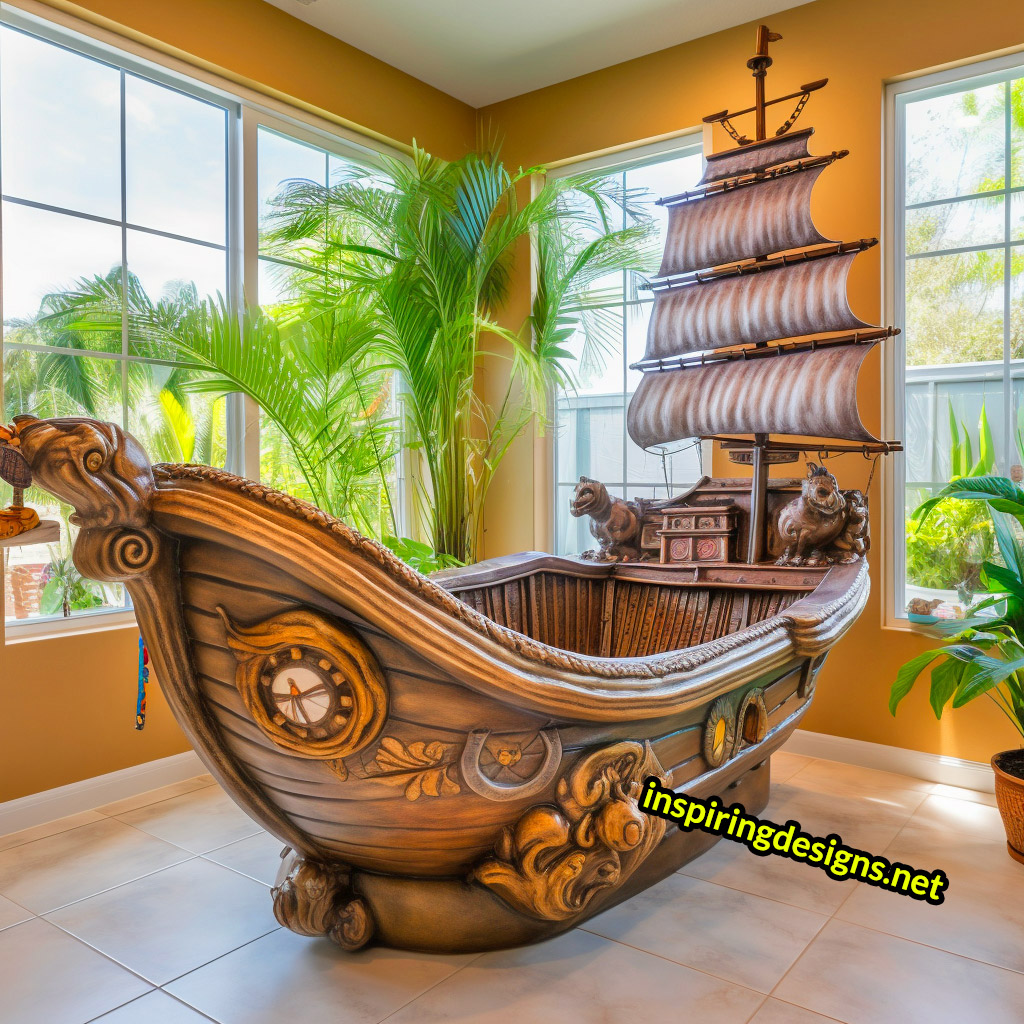 Giant Pirate Ship Shaped Kids Bathtubs