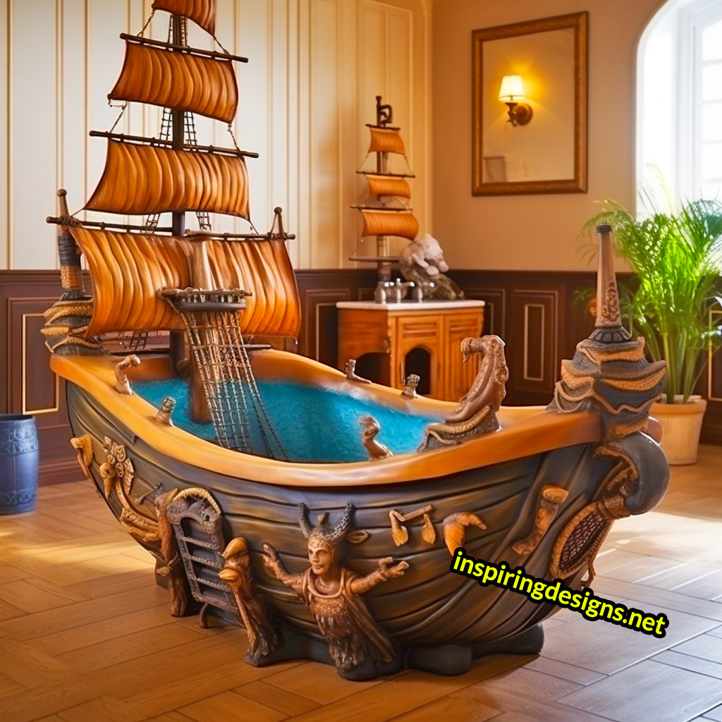 Giant Pirate Ship Shaped Kids Bathtubs