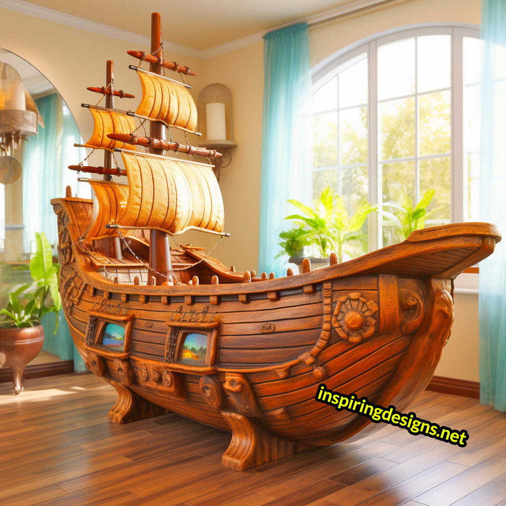 Giant Pirate Ship Shaped Kids Bathtubs