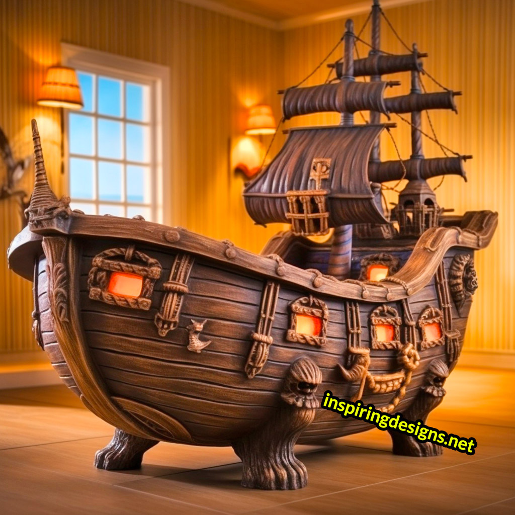 Giant Pirate Ship Shaped Kids Bathtubs