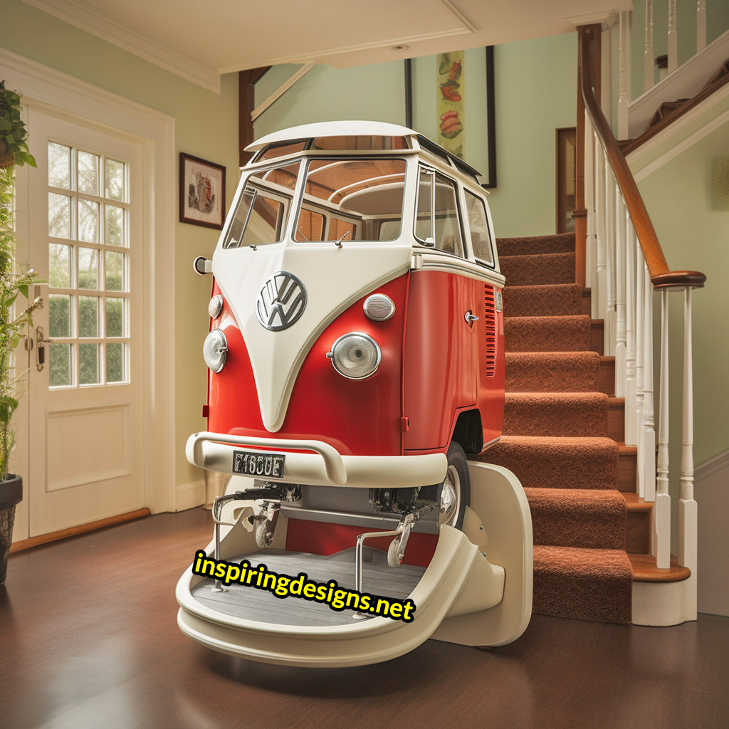 Volkswagen Type 2 Bus Stairlift - Elderly VW Hippy bus stair lift