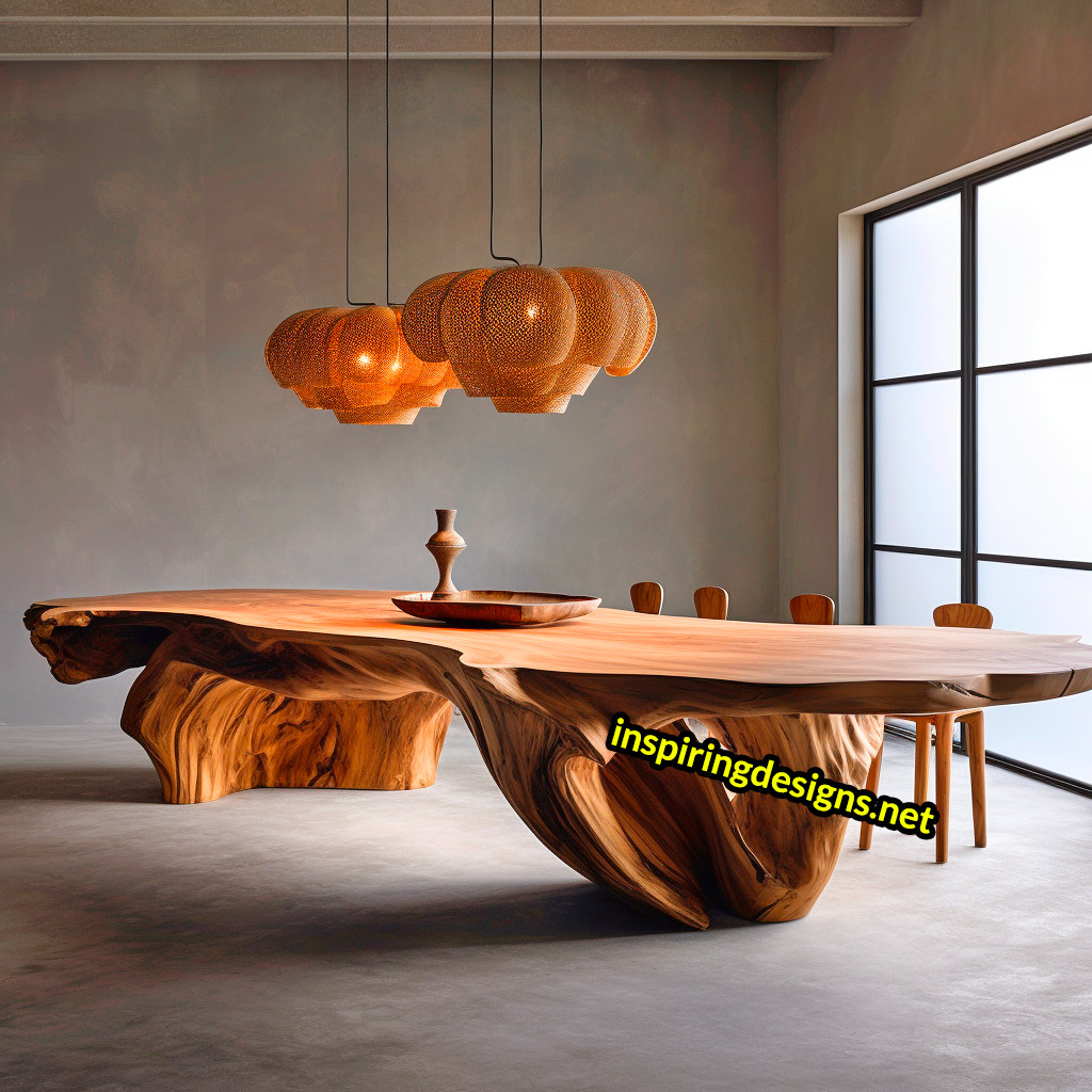 Irregular wood deals dining table