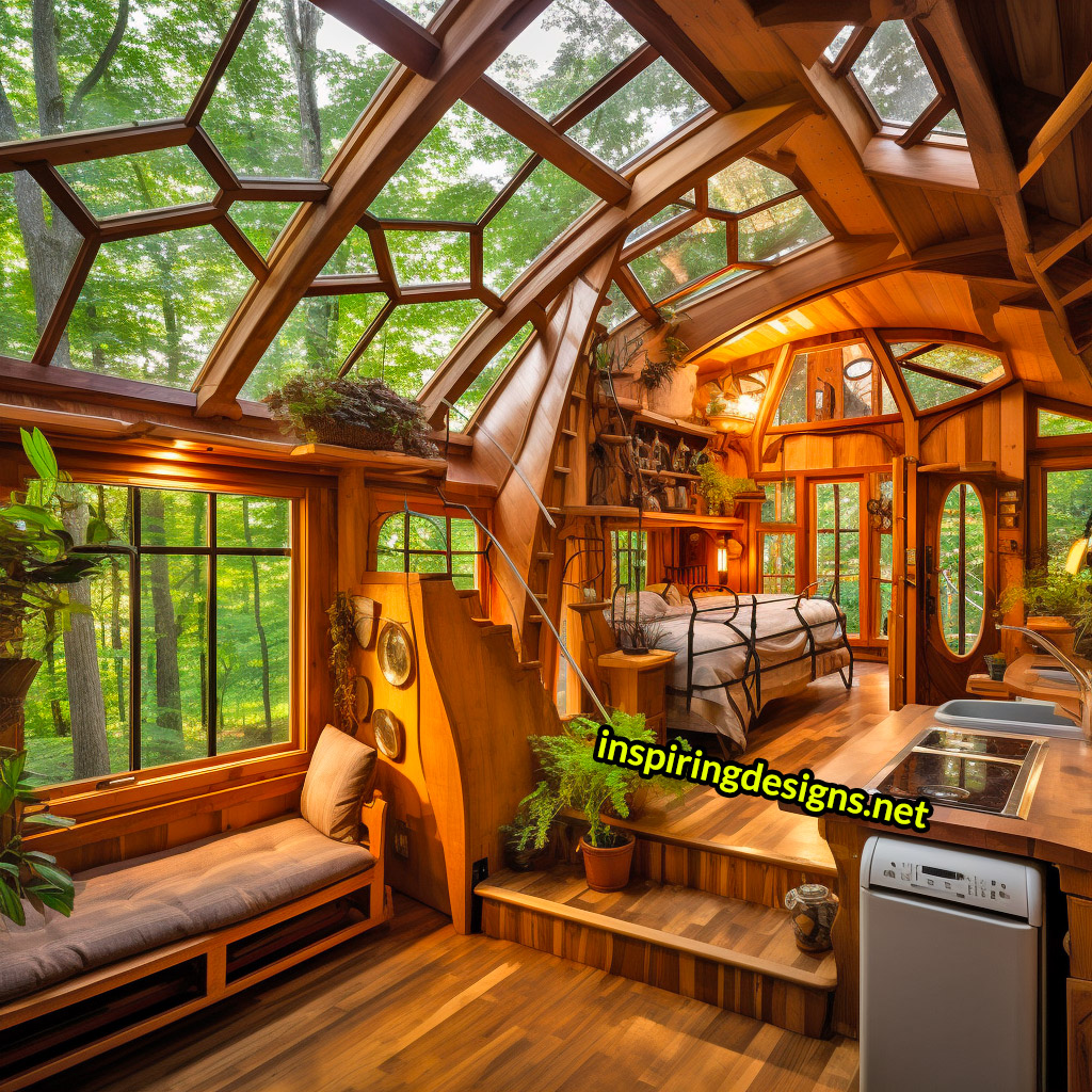 Tiny Homes With Glass Ceilings - Huge ceiling windows on tiny houses