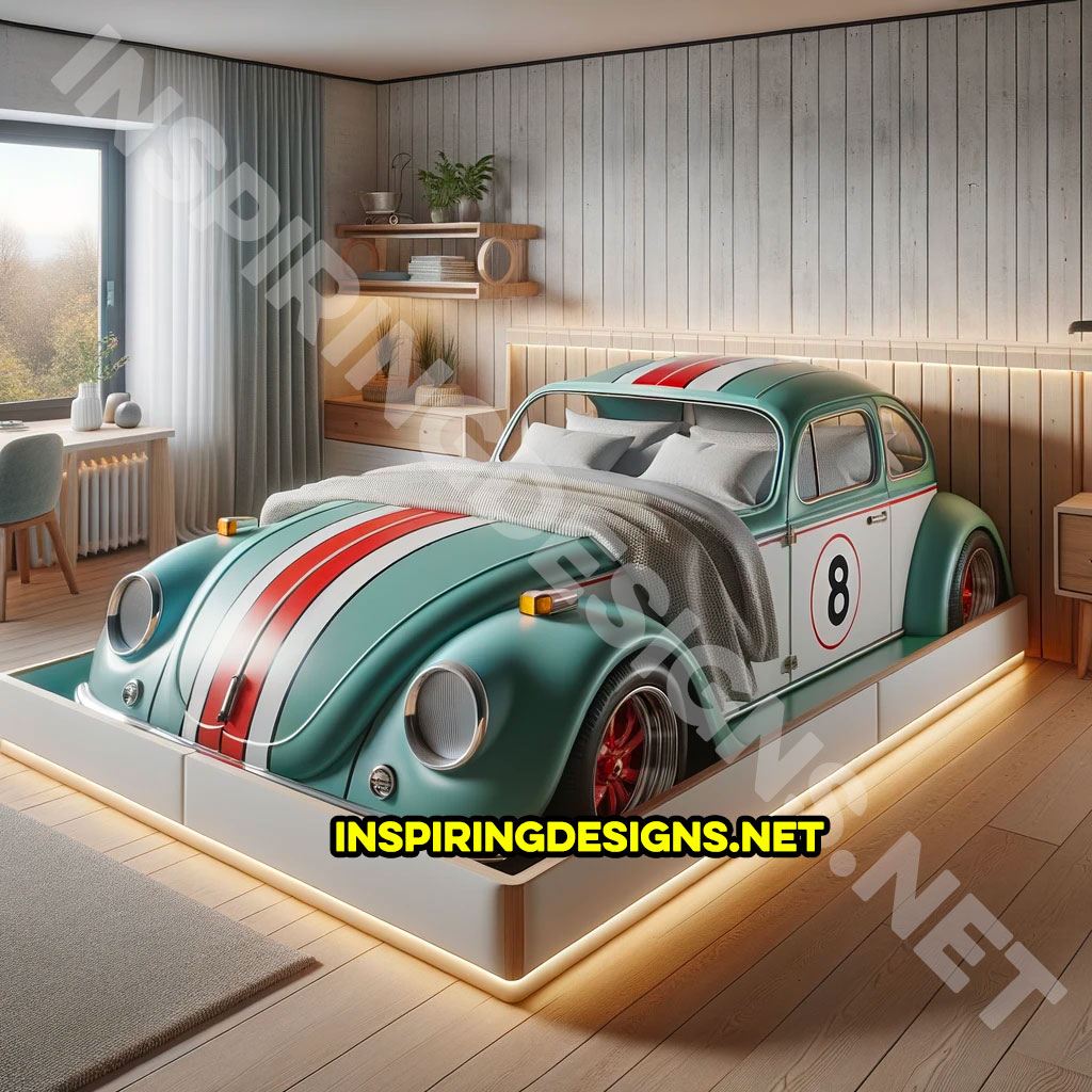 Herbie Love Bug Car kids bed - Famous and iconic movie cars and trucks kids beds