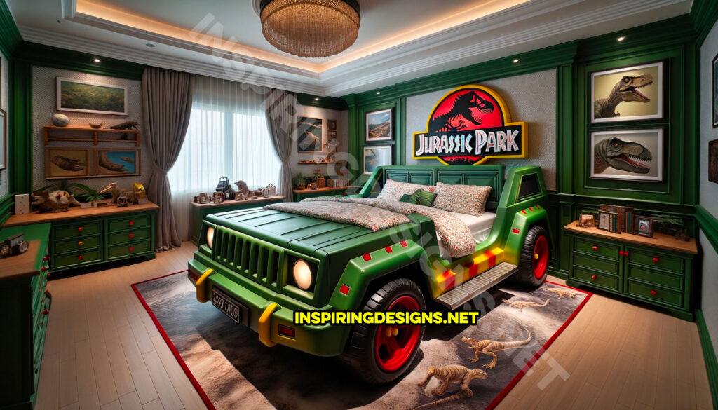 Jurassic Park SUV truck kids bed - Famous and iconic movie cars and trucks kids beds