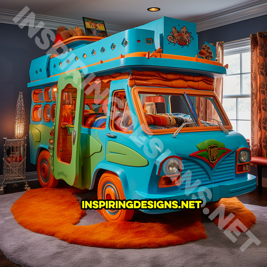 Scooby Doo Mystery Machine Van kids bed - Famous and iconic movie cars and trucks kids beds