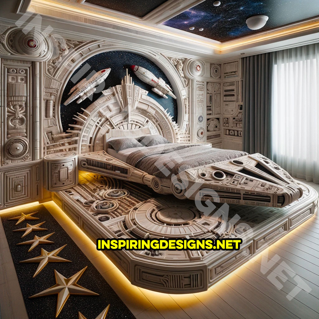 Millennium falcon kids bed - Famous and iconic movie cars and trucks kids beds